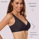 Comfort Wireless Deep V Bra for Women - Black