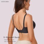 Comfort Wireless Deep V Bra for Women - Black