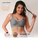 Wireless Comfort Bra for Women - No Underwire V Neck