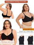 Floral Wireless Bralettes with Deep V Neckline