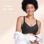 Floral Wireless V Neck Bralette for Women - Black