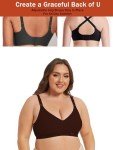 Floral Wireless Bralettes with Deep V Neckline