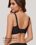 Wavy Wireless V Neck Padded Bralette - Black