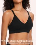 Comfortable V-Neck Wireless Bras for Women, 3-Pack