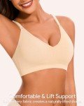 Comfortable V-Neck Wireless Bras for Women, 3-Pack