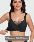 Gailife Women's Soft Wireless V Neck Bra - Black