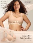 JoliComfy Women's Wireless Push Up Bra with Extender
