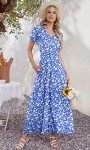 Bohemian Floral Summer Maxi Dress with Pockets