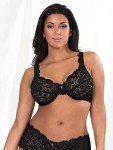 Plus Size Lace Underwire Bra - Black, 40DDD