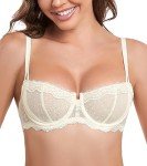 DotVol Women's Plus Size Lace Balconette Bra
