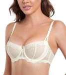 DotVol Women's Plus Size Lace Balconette Bra