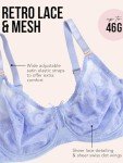 Retro Lace & Mesh Full Coverage Underwire Bra