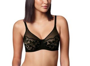 WonderBra Women's Full Coverage Underwire Bra, Black Nude