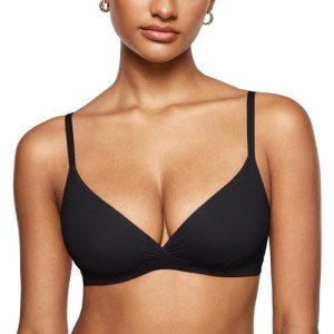 INLYRIC Women's Wireless Triangle Bralette - Black