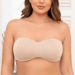 MELENECA Women's Underwire Strapless Bra - Pale Nude