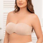 MELENECA Women's Underwire Strapless Bra - Pale Nude