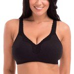 Delimira Plus Size Lace Wireless Bra - Black 46DD