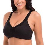 Delimira Plus Size Lace Wireless Bra - Black 46DD