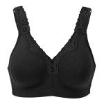 Delimira Plus Size Lace Wireless Bra - Black 46DD