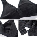 Delimira Plus Size Lace Wireless Bra - Black 46DD