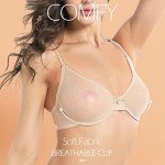 Plus Size Sheer Mesh See-Through Bra - Beige 44C