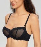 Lemorosy Women's Sheer Lace Underwire Balconette Bra