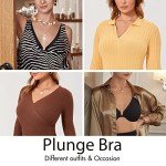 DELIMIRA Women's Plus Size Front Closure Bra Black