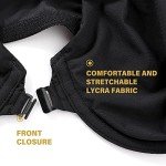 DELIMIRA Women's Plus Size Front Closure Bra Black
