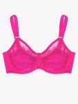 Lace & Mesh Underwire Bra in Medium Pink 40G