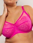 Lace & Mesh Underwire Bra in Medium Pink 40G