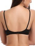 WingsLove Women's Lace Balconette Demi Bra, Black