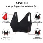 AISILIN Women's Cotton Wireless Plus Size Bra