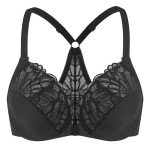 MeleneCa Plus Size Front Closure Underwire Bra Black