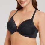 MeleneCa Plus Size Front Closure Underwire Bra Black