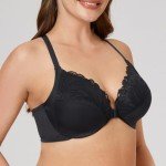 MeleneCa Plus Size Front Closure Underwire Bra Black