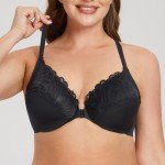 MeleneCa Plus Size Front Closure Underwire Bra Black