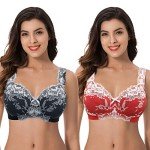 Plus Size Lace Wirefree Full Coverage Bras - 2 Pack