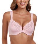 Lemorosy Women's Plus Size Lace Front Closure Bra