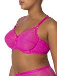 Plus Size Retro Lace & Mesh Underwire Bra