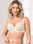 Deyllo Women's Lace Bra - Sheer Balconette Design