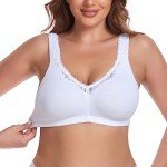 Plus Size Lace Wireless Comfort Bra, 52DDD