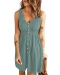Light Green Summer Sleeveless A-Line Dress with Pockets