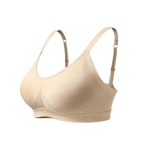 Lemef Women's Seamless Wireless Comfort Bra, Beige