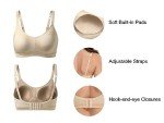 Lemef Women's Seamless Wireless Comfort Bra, Beige
