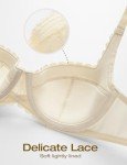 Deyllo Women's Lace Balconette Bra Light Nude
