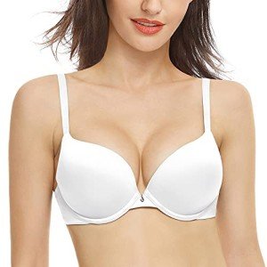GARMERA Women's Plunge T-Shirt Bra - White, 36C