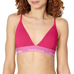 Calvin Klein Women's Lightly Lined Triangle Bra, Red