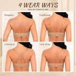 WingsLove Women's Lace Push-Up Strapless Bra 38D