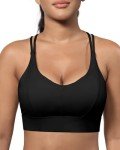 Women's Strappy Medium Support Sports Bra - Black