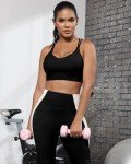 Women's Strappy Medium Support Sports Bra - Black